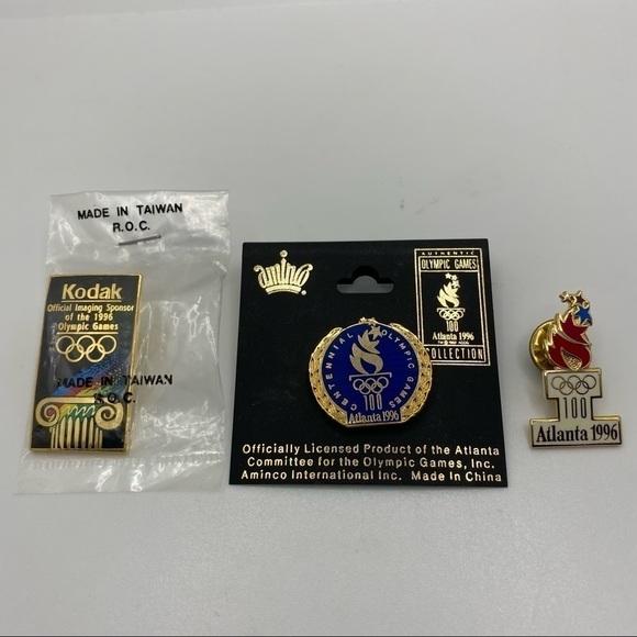 ATLANTA 1996 Olympic Pins Set of 3 Pins Vintage - Picture 1 of 7